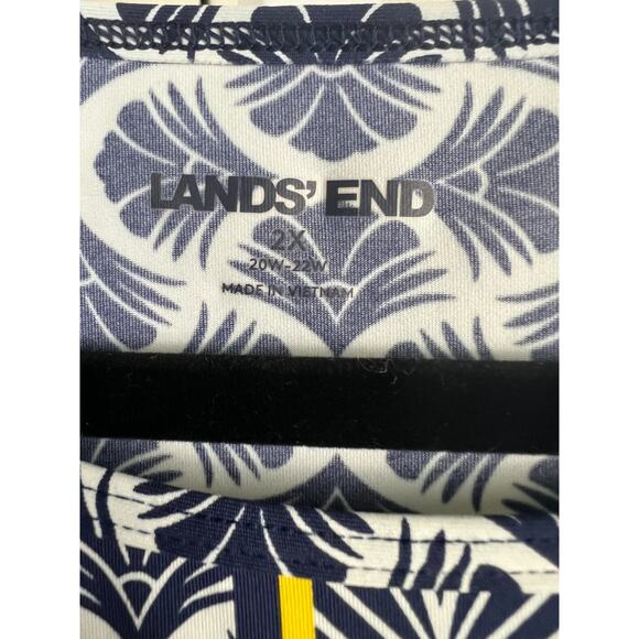 Lands End Long Sleeve Crew Neck Rash Guard Swim Outdoor Active Shirt 2X White - Picture 2 of 6